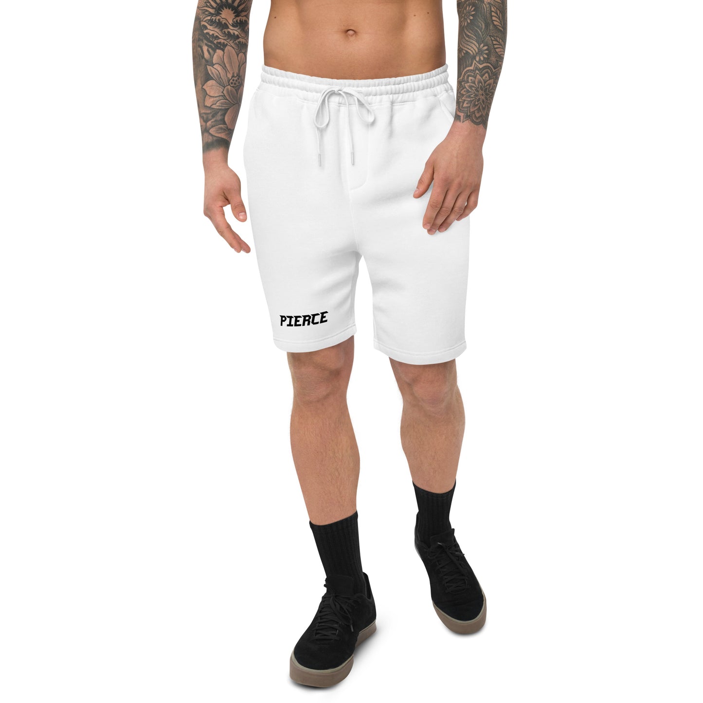 Pierce Unisex White Fleece Shorts